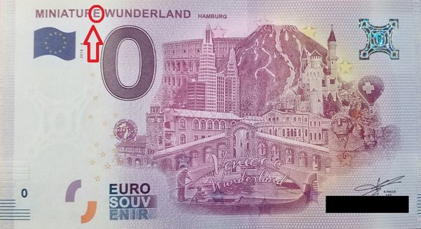 0 Euro Schein - Miniature Wunderland 2018 4 (Fehldruck)