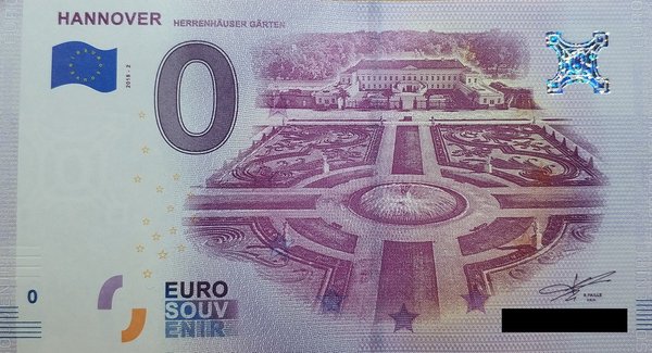 0 Euro Schein - Hannover Herrenhäuser Gärten 2018 2