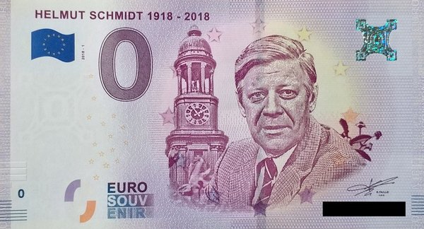0 Euro Schein - Helmut Schmidt 2018 1