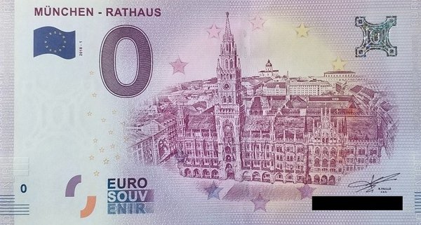 0 Euro Schein - München Rathaus 2018 1