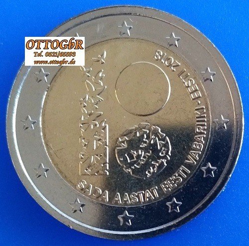 2 Euro Sondermünze Estland 2018 Republik