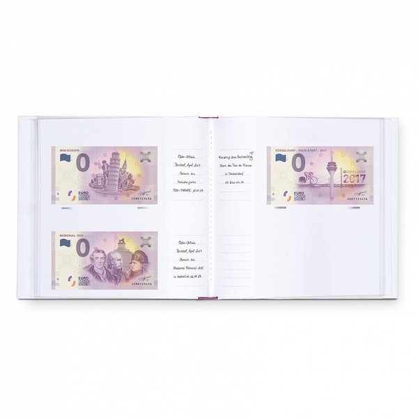 Leuchtturm Album für 200 Euro Souvenir - Banknoten Inkl. eines Null Euro Souvenirscheines