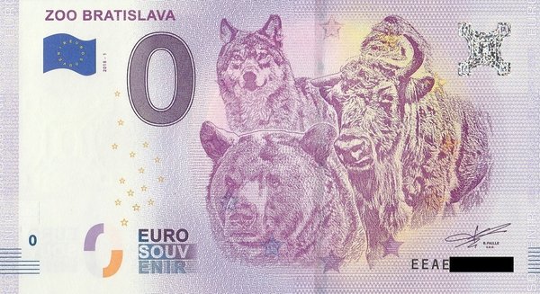 0 Euro Schein - Slowakei Zoo Bratislava Pressburg 2018 1