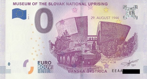 0 Euro Schein - Slowakei Museum of the Slovak National Uprising 2018 1