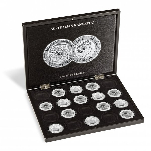 Leuchtturm Münzkassette für 20 Australian Kangaroo Silbermünzen (1 Oz.) in Kapseln