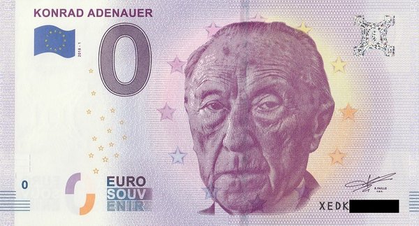 0 Euro Schein - Konrad Adenauer 2018 1