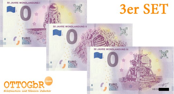 0 Euro Schein - 50 Jahre Mondlandung 2018 SET (123)