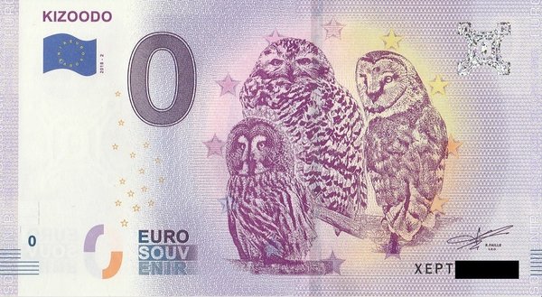 0 Euro Schein - KIZOODO Kinder Zoo Dortmund 2018 2 Eulen