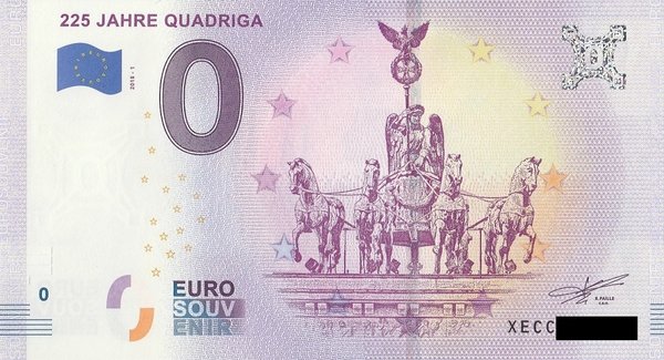 0 Euro Schein - 225 Jahre Quadriga 2018 1