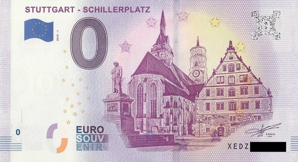0 Euro Schein - Stuttgart - Schillerplatz 2018 1