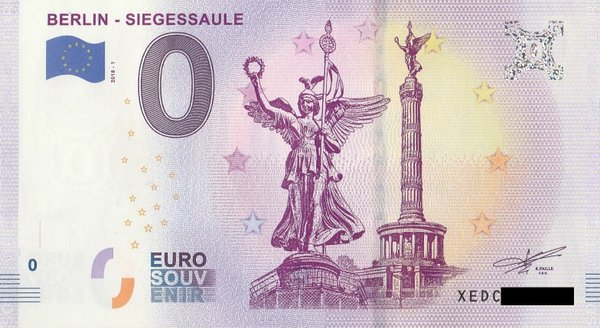 0 Euro Schein - Berlin - Siegessaule 2018 1 (Fehldruck)