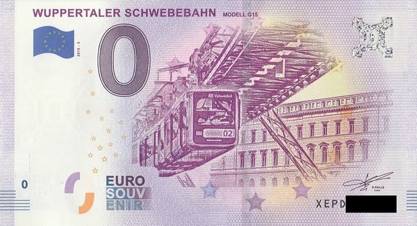 0 Euro Schein - Wuppertaler Schwebebahn 2018 3