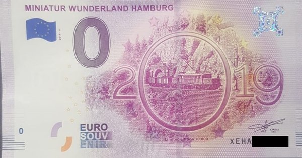 0 Euro Schein - Miniatur Wunderland 2019 6