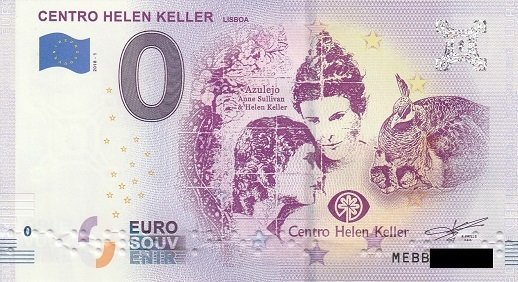 0 Euro Schein - Portugal Centro Helen Keller 2018-1 Blindenschrift