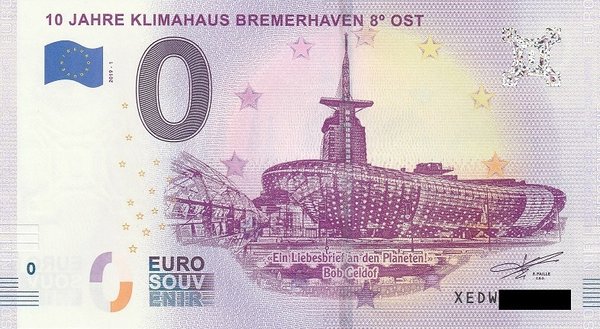 0 Euro Schein - 10 Jahre Klimahaus Bremerhaven 2019-1