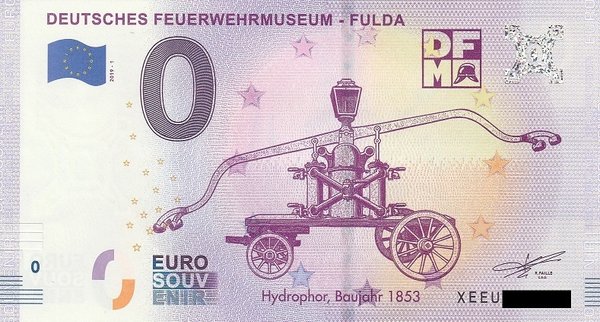 0 Euro Schein - Deutsches Feuerwehrmuseum Fulda 2019-1