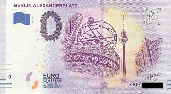 0 Euro Schein - Berlin Alexanderplatz 2019-1