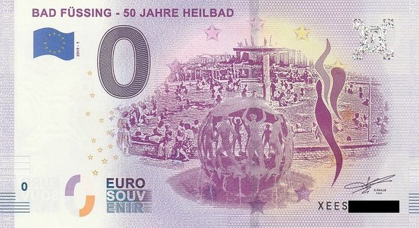 0 Euro Schein - Bad Füssing 50 Jahre Heilbad 2019-1