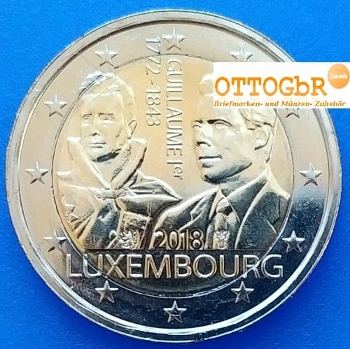 2 Euro Sondermünze Luxemburg 2018 Guillaume I.