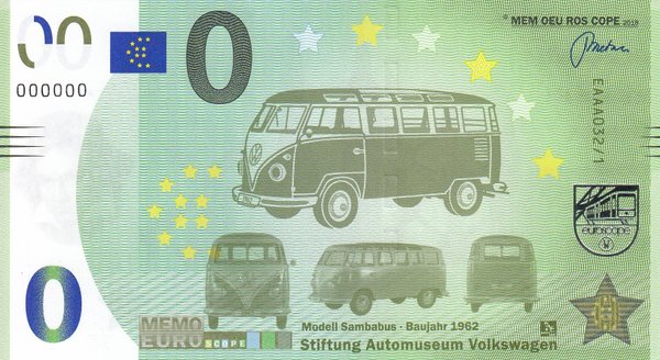 Memo Euro Schein - Wolfsburg Automuseum Volkswagen 32/1