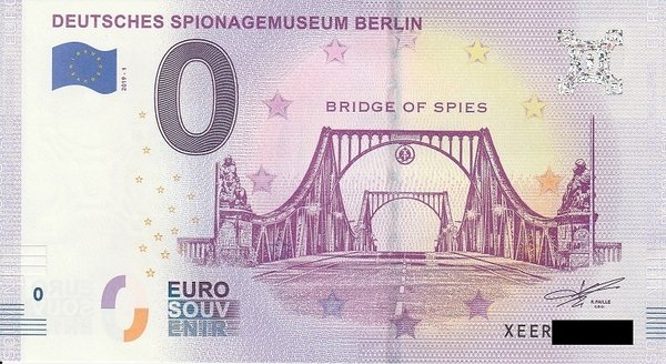 0 Euro Schein - Deutsches Spionagemuseum Berlin 2019-1