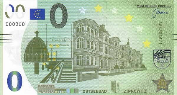 Memo Euro Schein - Ostseebad Zinnowitz 46/1