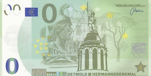 Memo Euro Schein - Detmold Hermannsdenkmal E Souvenirschein