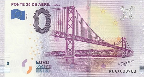 0 Euro Schein - Ponte 25 de Abril (Lisboa) 2019-1