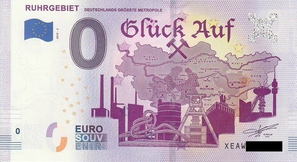 0 Euro Schein - Ruhrgebiet Glück Auf 19-3 Glück Auf