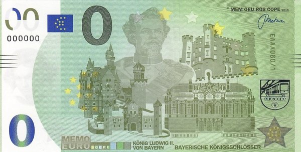 MEMOEURO Schein - König Ludwig II von Bayern Schlösser 80/1