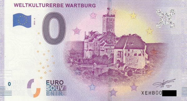 0 Euro Schein - Weltkulturerbe Wartburg  2019-6