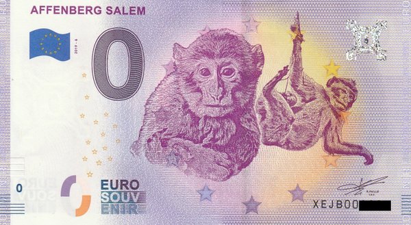 0 Euro Schein - Affenberg Salem 2019-6 Affen