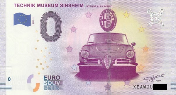 0 Euro Schein - Technik Museum Sinsheim 2019-5 Alfa Romeo
