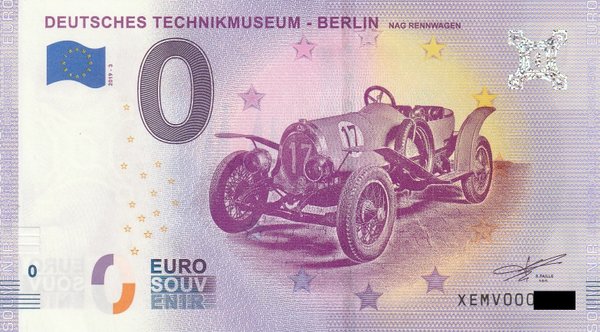 0 Euro Schein - Deutsches Technikmuseum Berlin 2019-3 XEMV