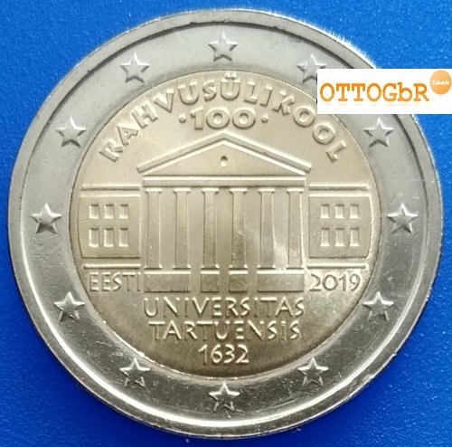 2 Euro Sondermünze Estland 2019 Universität Tartu