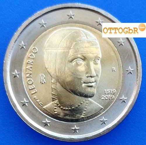 2 Euro Sondermünze Italien 2019 Leonardo da Vinci