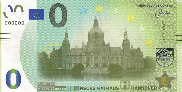 MEMOEURO Schein Hannover Neues Rathaus 109/1
