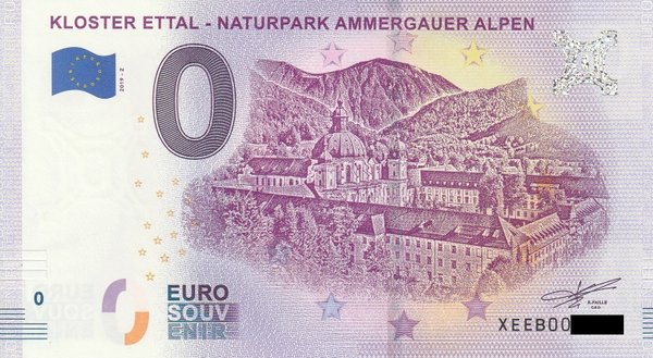 0 Euro Schein - Kloster Ettal Alpen 2019-2 XEEB