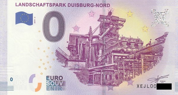 0 Euro Schein - Landschaftspark Duisburg-Nord 2019-2 XEJL