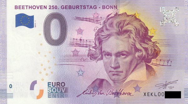 0 Euro Schein - Beethoven 250. Geburtstag Bonn 2019-1 XEKL