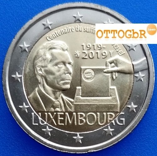 2 Euro Sondermünze Luxemburg 2019 Allgemeines Wahlrecht - Münzzeichen Löwe