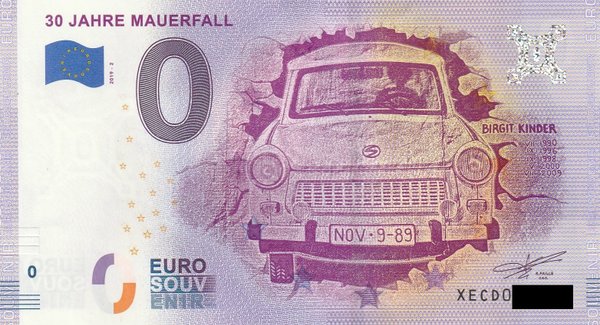 0 Euro Schein - 30 Jahre Mauerfall 2019-2 XECD