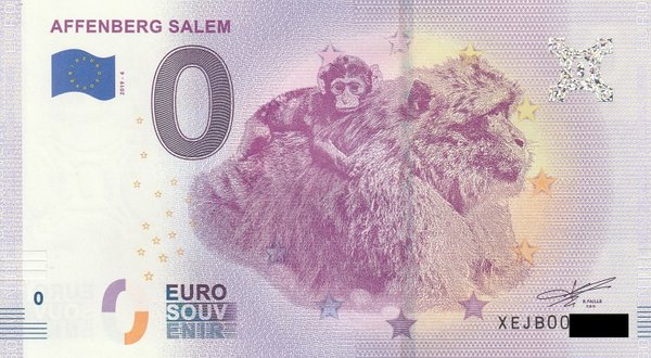 0 Euro Schein - Affenberg Salem 2019-4 XEJB