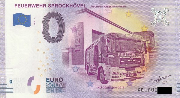 0 Euro Schein - Feuerwehr Sprockhövel 2019-1 XELF