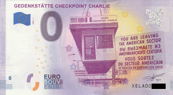 0 Euro Schein - Gedenkstätte Checkpoint Charlie 2020-2 XELA