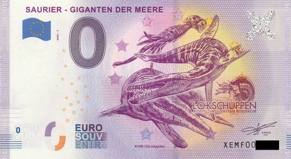 0 Euro Schein - Saurier Giganten der Meere 2020-1 XEMF
