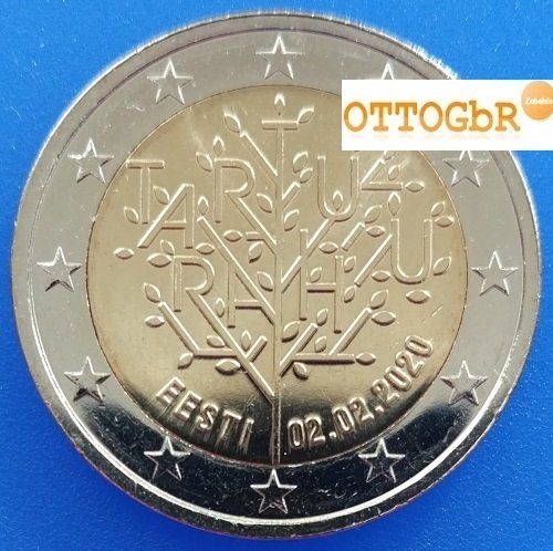 2 Euro Sondermünze Estland 2020 Friedensvertrag von Tartu