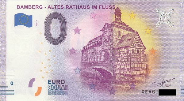 0 Euro Schein - Bamberg Altes Rathaus im Fluss 2020-1 XEAG