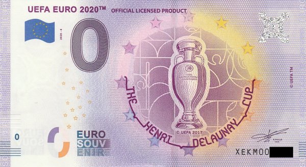 0 Euro Schein - UEFA Euro 2020-4 XEKM The Henri Delaunay Cup