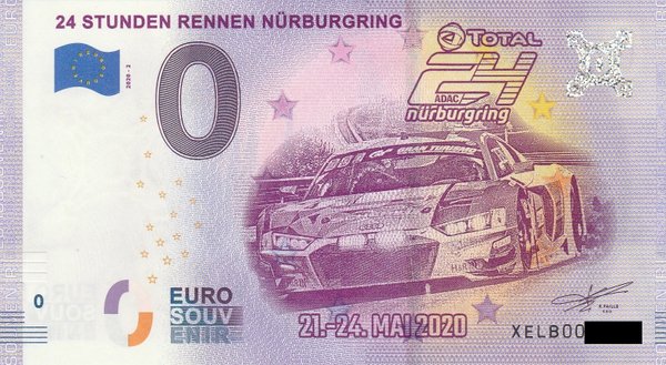0 Euro Schein - 24 Stunden Rennen Nürburgring 2020-2 XELB